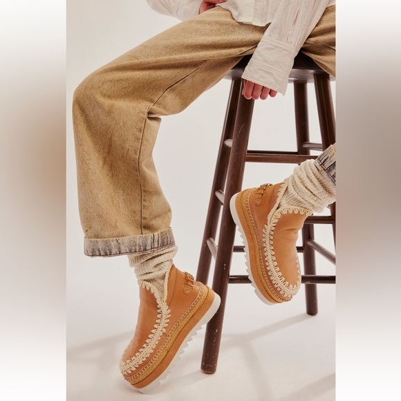 Free People x Mou Jaws Jute Ankle Boots Size EU 38 or US 7.5 NEW